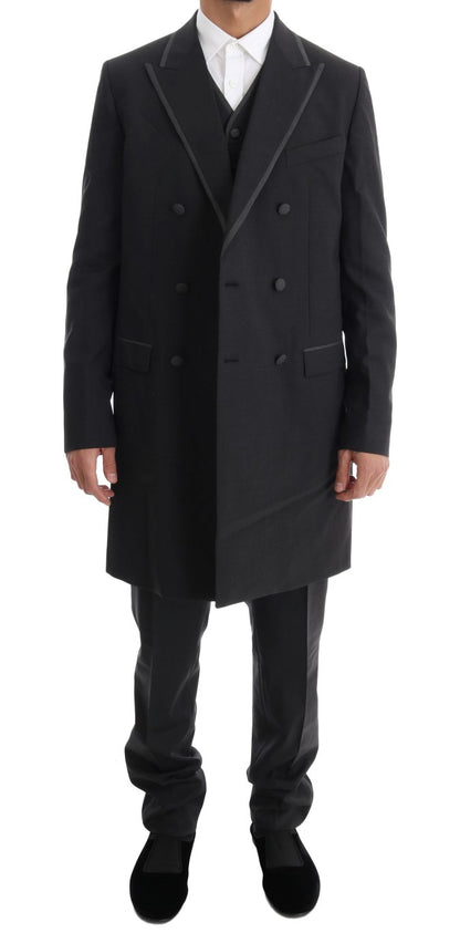 Dolce & Gabbana Men's Gray Wool Stretch 3 Piece Two Button Suit