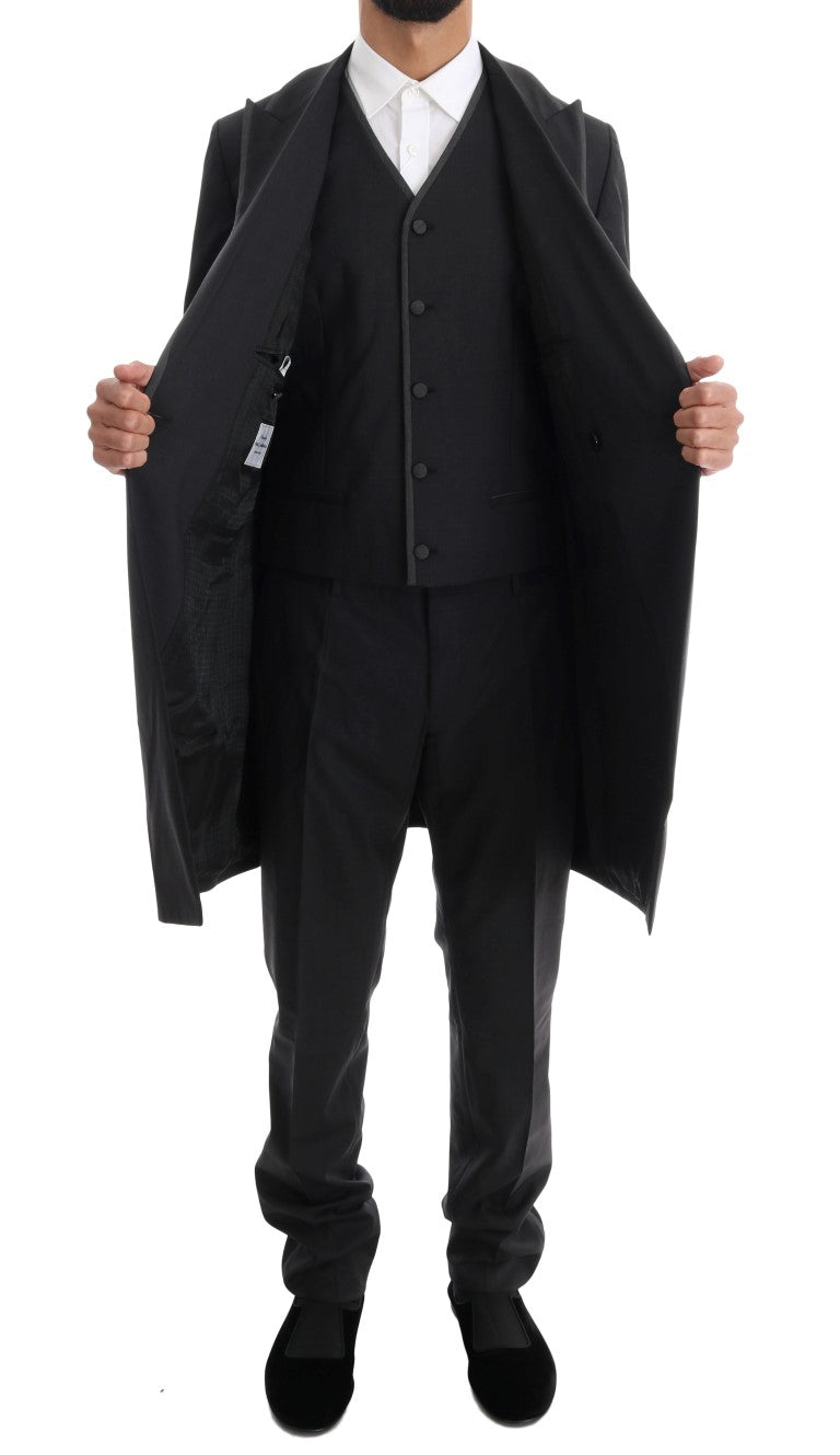 Dolce & Gabbana Men's Gray Wool Stretch 3 Piece Two Button Suit