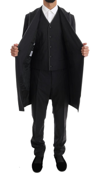 Dolce & Gabbana Men's Gray Wool Stretch 3 Piece Two Button Suit