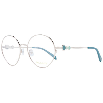 Eyeglasses Frames by Emilio Pucci for women in metal rose-gold features a refined silhouette, showcasing a refined rose-gold coloured frame and full-frame frame design for a sophisticated, premium look.