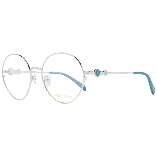 Eyeglasses Frames by Emilio Pucci for women in metal rose-gold features a refined silhouette, showcasing a refined rose-gold coloured frame and full-frame frame design for a sophisticated, premium look.