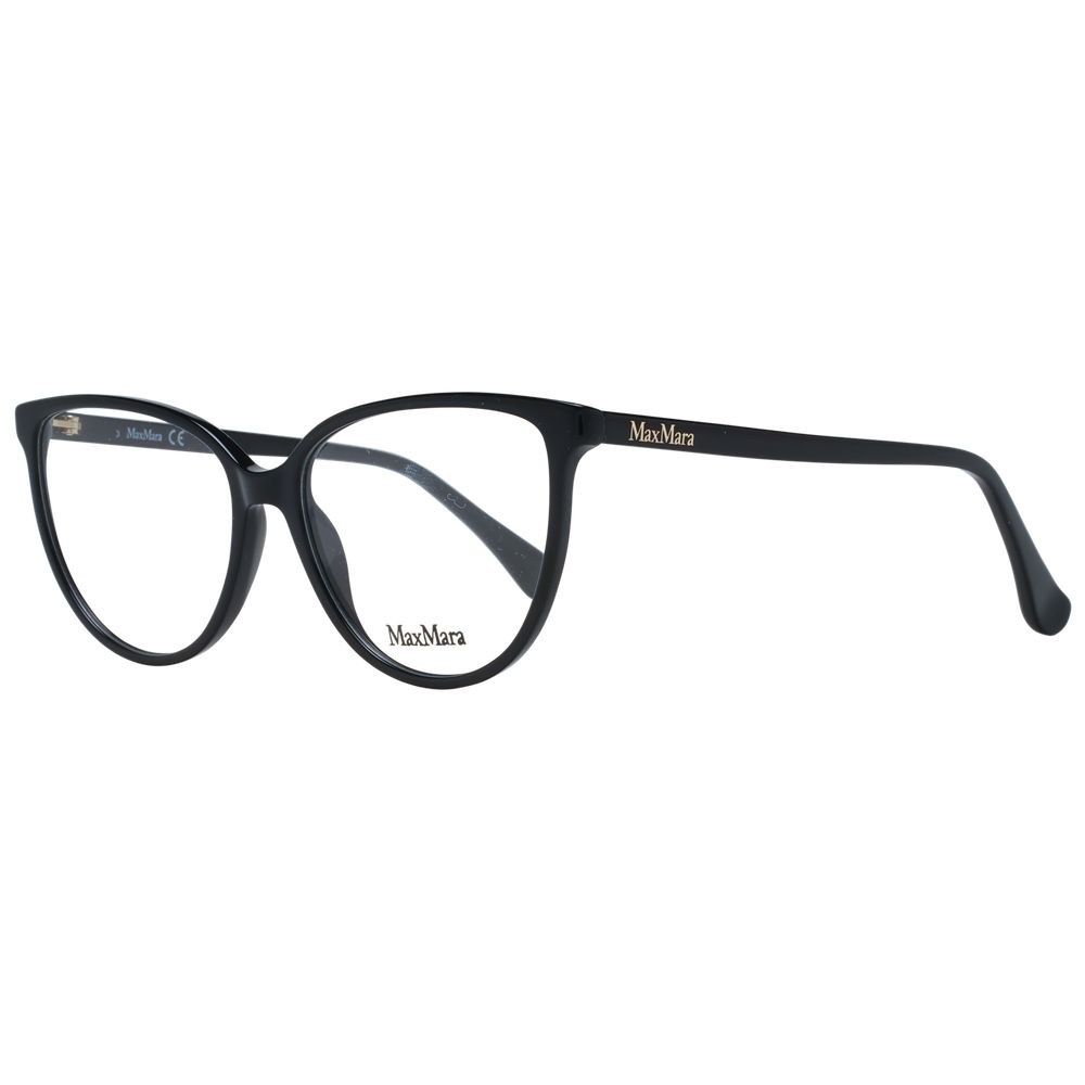 Eyeglasses Frames by Max Mara for women in plastic black features an refined silhouette, showcasing a sophisticated black coloured frame and refined full-frame frame design for a refined look.