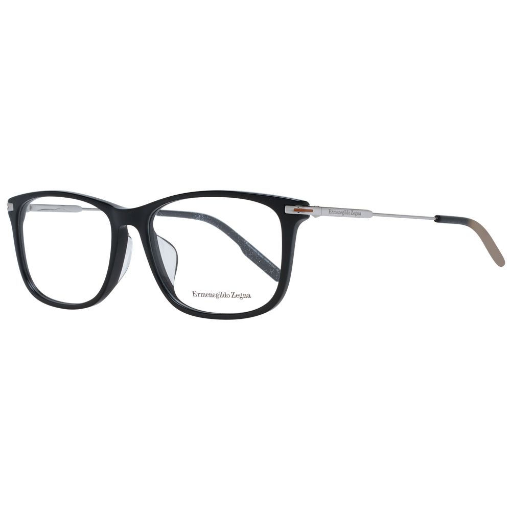 Eyeglasses Frames by Ermenegildo Zegna for men in denim cotton and black showcases a refined silhouette, detailed with a black coloured frame finish and a sophisticated full-frame frame design.