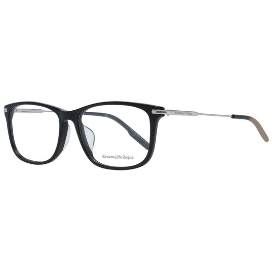 Eyeglasses Frames by Ermenegildo Zegna for men in denim cotton and black showcases a refined silhouette, detailed with a black coloured frame finish and a sophisticated full-frame frame design.