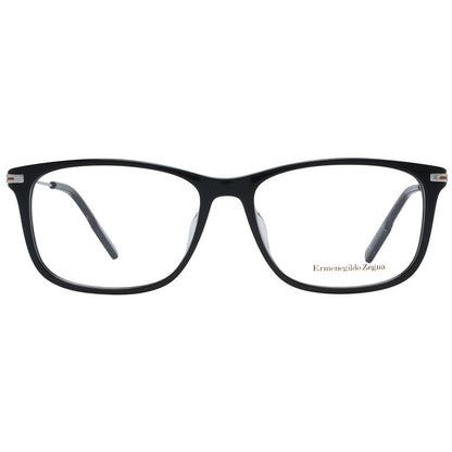 Eyeglasses Frames by Ermenegildo Zegna for men in plastic black features a refined silhouette, showcasing a refined black coloured frame and full-frame frame design for a sophisticated, premium look.