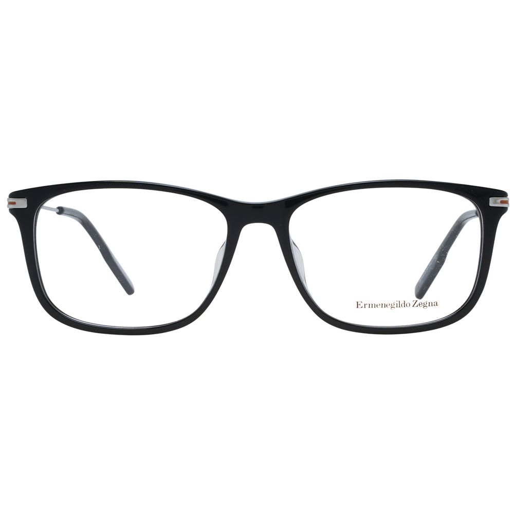 Eyeglasses Frames by Ermenegildo Zegna for men in denim cotton black features a refined silhouette, showcasing a refined black coloured frame and full-frame frame design for a sophisticated, premium look.