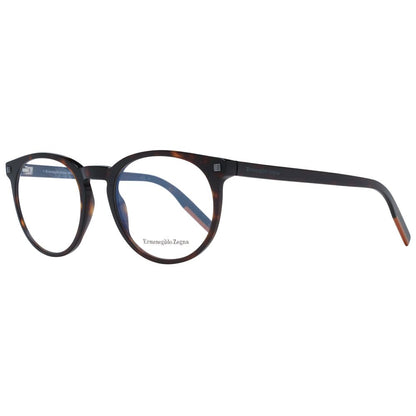 Eyeglasses Frames by Ermenegildo Zegna for men in plastic brown features a refined silhouette, showcasing a refined brown coloured frame and full-frame frame design for a sophisticated, premium look.