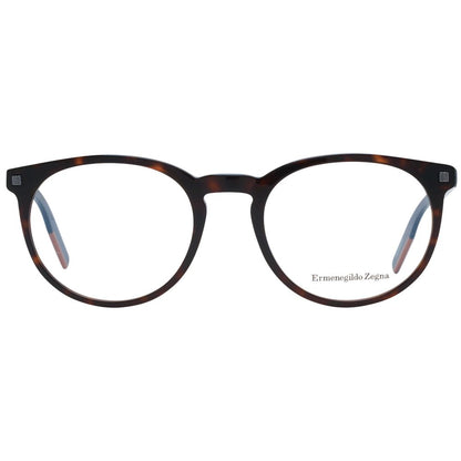 Eyeglasses Frames by Ermenegildo Zegna for men in plastic brown features an refined silhouette, showcasing the refined brown coloured frame and sophisticated full-frame frame design.