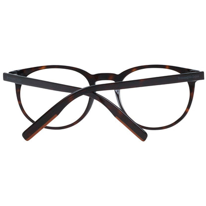 Eyeglasses Frames by Ermenegildo Zegna for men in plastic and brown showcases a refined silhouette, detailed with a brown coloured frame finish and a sophisticated full-frame frame design.