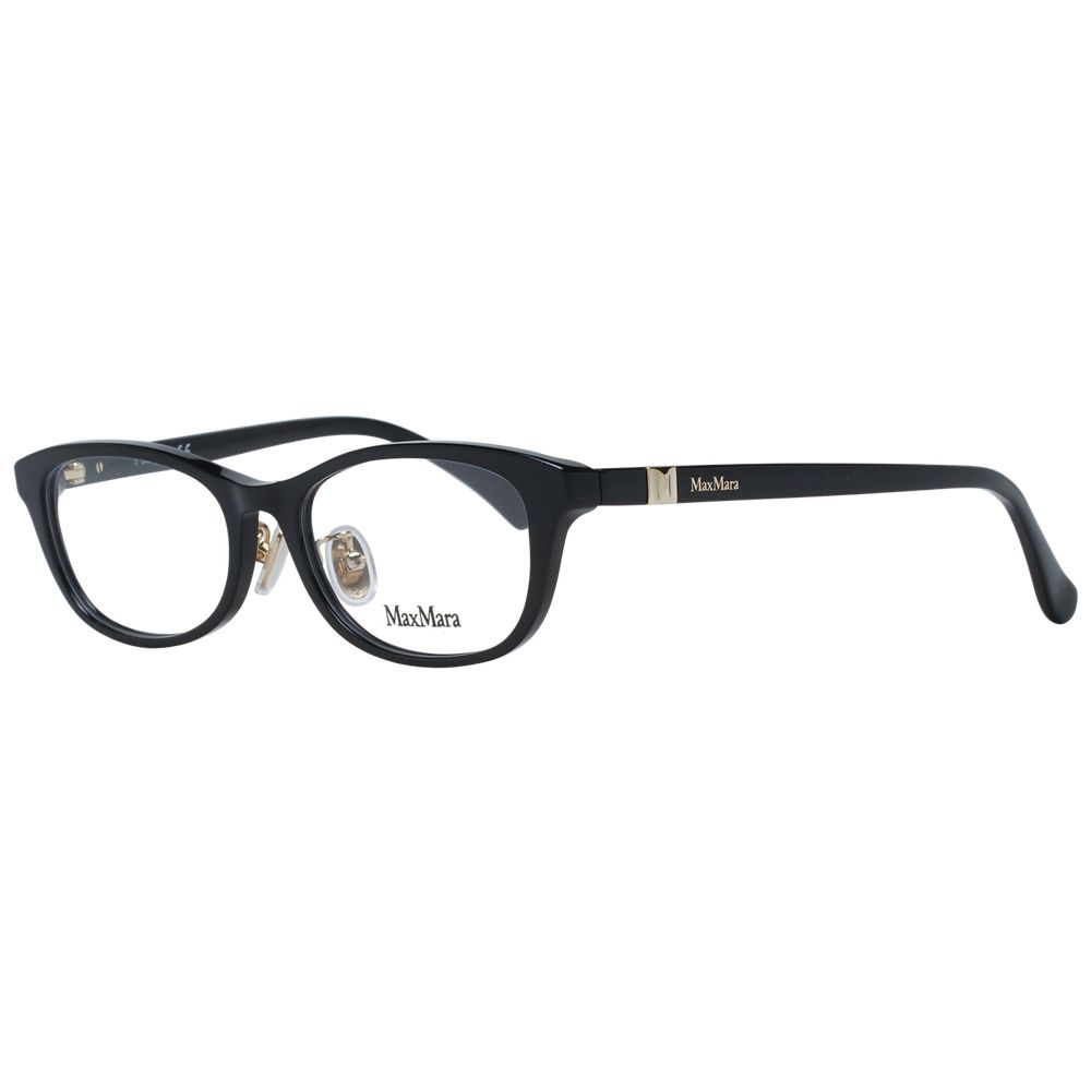 Eyeglasses Frames by Max Mara for women in plastic and black showcases a refined silhouette, detailed with a black coloured frame finish and a sophisticated full-frame frame design.