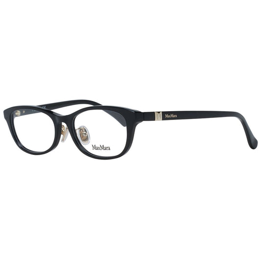 Eyeglasses Frames by Max Mara for women in plastic and black showcases a refined silhouette, detailed with a black coloured frame finish and a sophisticated full-frame frame design.
