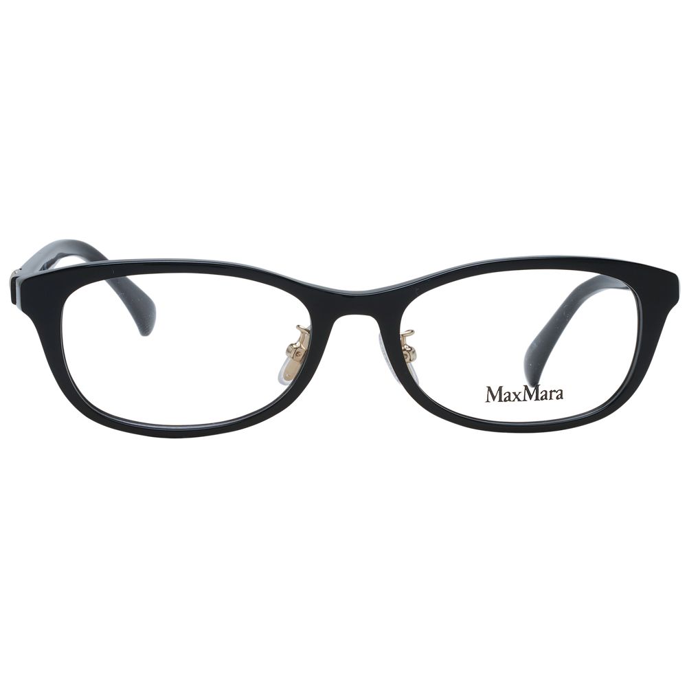 Eyeglasses Frames by Max Mara for women in plastic and black showcases a refined silhouette, detailed with a black coloured frame finish and a sophisticated full-frame frame design.