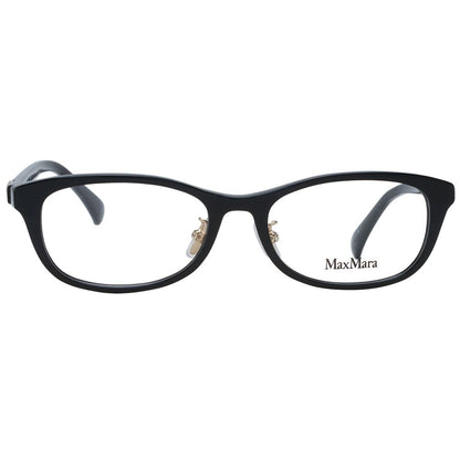 Eyeglasses Frames by Max Mara for women in plastic and black showcases a refined silhouette, detailed with a black coloured frame finish and a sophisticated full-frame frame design.