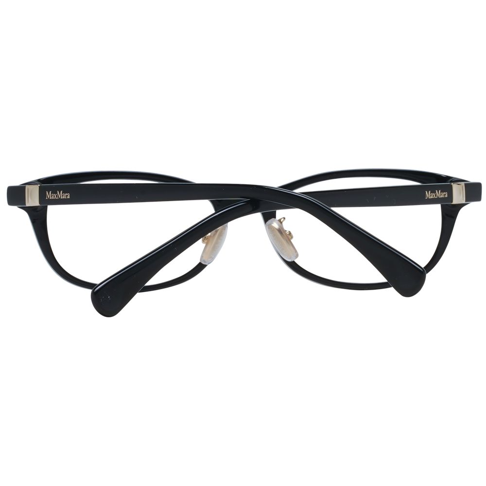 Eyeglasses Frames by Max Mara for women in plastic black features an refined silhouette, showcasing a sophisticated black coloured frame and refined full-frame frame design for a refined look.