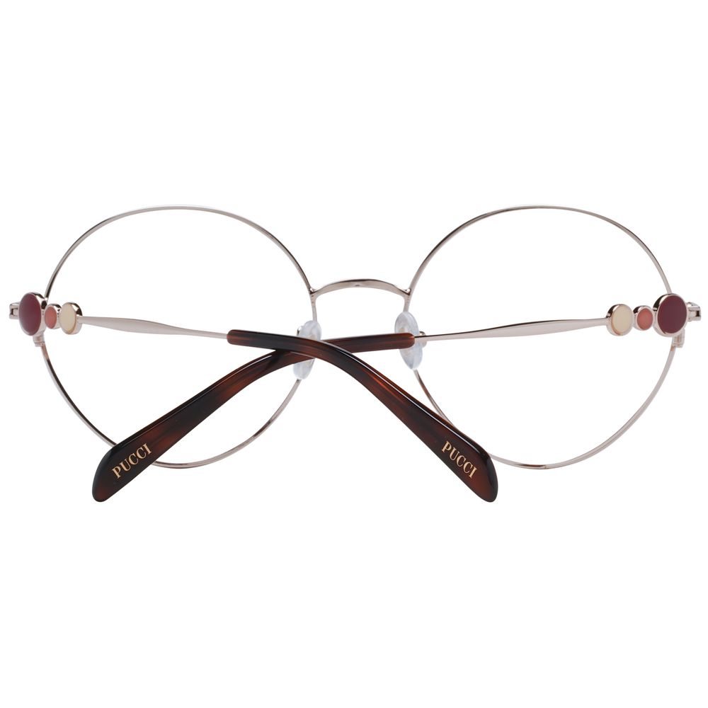 Eyeglasses Frames by Emilio Pucci for women in metal red showcases a refined full-frame frame design with a refined red coloured frame finish for a refined and sophisticated look.