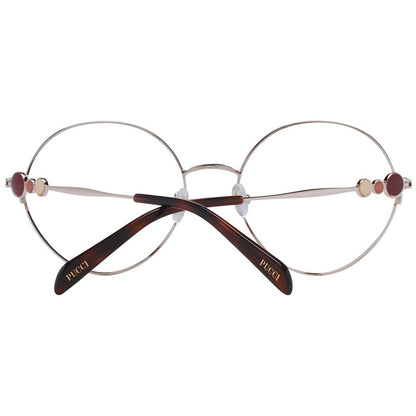 Eyeglasses Frames by Emilio Pucci for women in metal red showcases a refined full-frame frame design with a refined red coloured frame finish for a refined and sophisticated look.