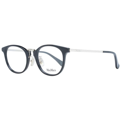Eyeglasses Frames by Max Mara for women in plastic and black showcases an refined full-frame frame design featuring a sophisticated black coloured frame for an refined and refined aesthetic.