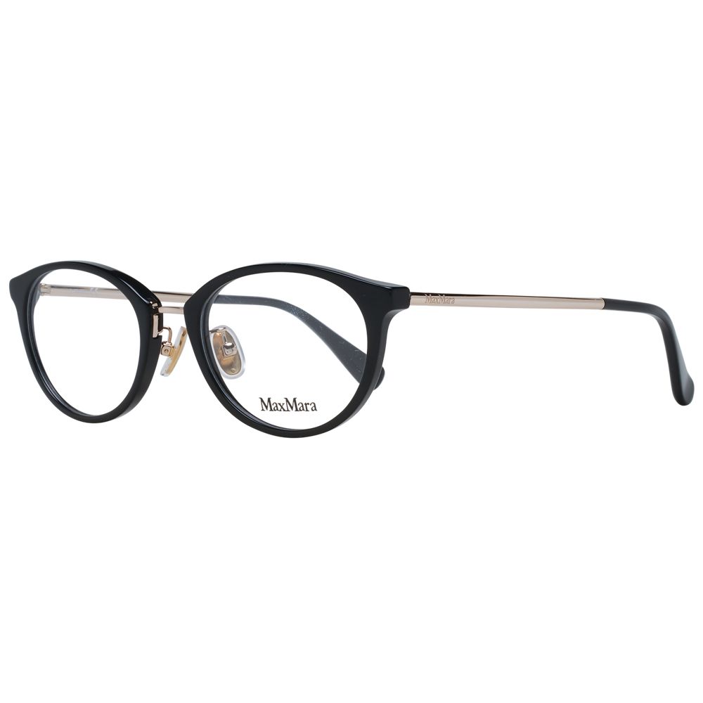 Eyeglasses Frames by Max Mara for women in plastic black features a refined silhouette, showcasing a refined black coloured frame and full-frame frame design for a sophisticated, premium look.