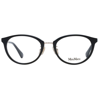 Eyeglasses Frames by Max Mara for women in plastic and black showcases a refined silhouette, detailed with a black coloured frame finish and a sophisticated full-frame frame design.