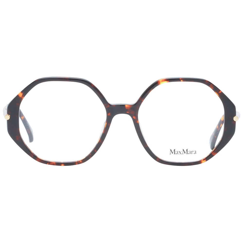 Eyeglasses Frames by Max Mara for women in plastic brown features an refined silhouette, showcasing the refined brown coloured frame and sophisticated full-frame frame design.