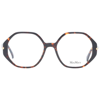 Eyeglasses Frames by Max Mara for women in plastic brown features an refined silhouette, showcasing the refined brown coloured frame and sophisticated full-frame frame design.