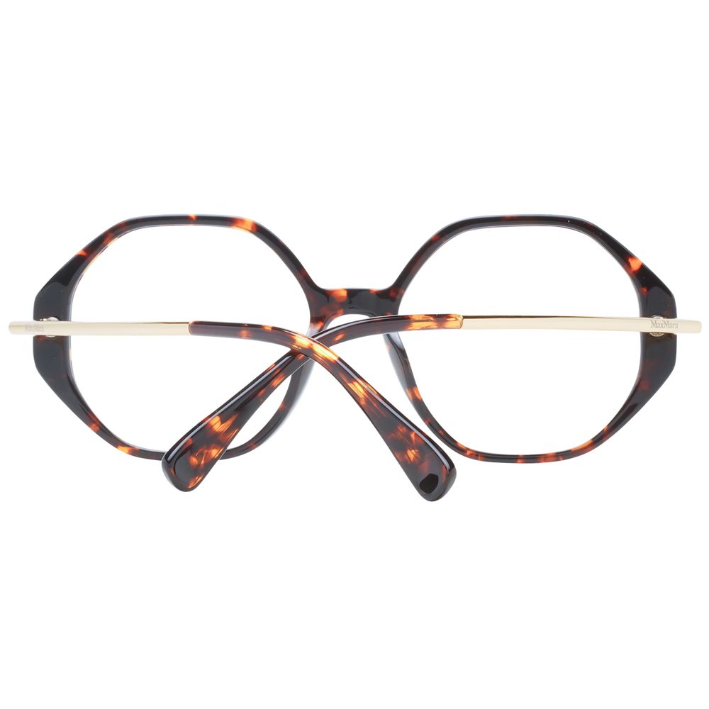 Eyeglasses Frames by Max Mara for women in plastic and brown showcases a refined silhouette, detailed with a brown coloured frame finish and a sophisticated full-frame frame design.