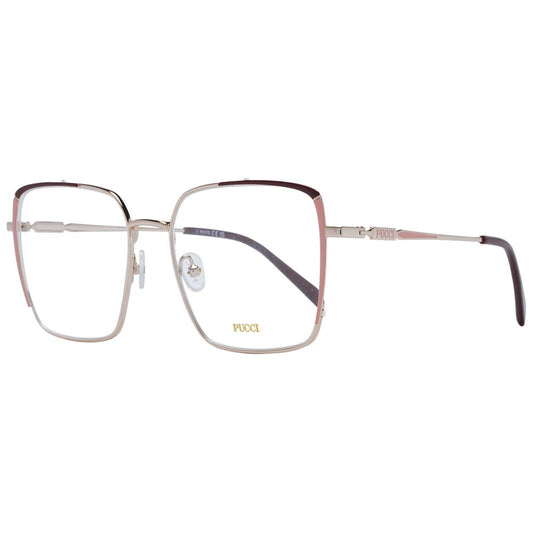 Eyeglasses Frames by Emilio Pucci for women in silver showcases a reflective silhouette, artfully incorporating a sophisticated silver coloured frame with a distinct full-frame frame design.