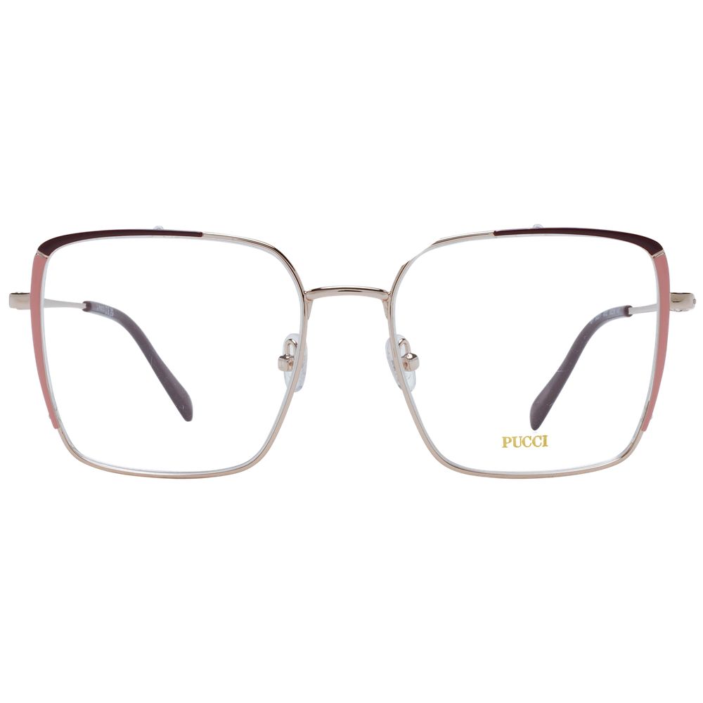 Eyeglasses Frames by Emilio Pucci for women in silver features an refined silhouette, showcasing a sophisticated silver coloured frame and refined full-frame frame design for a refined look.