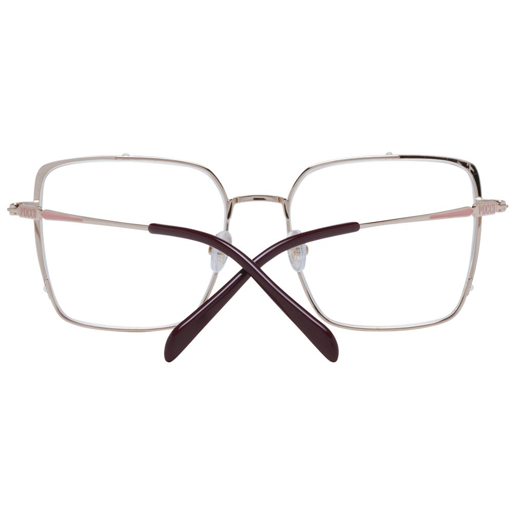 Eyeglasses Frames by Emilio Pucci for women in and silver showcases an refined full-frame frame design featuring a sophisticated silver coloured frame for an refined and refined aesthetic.
