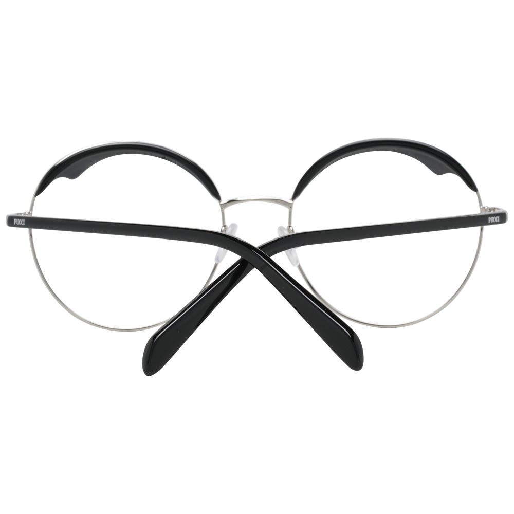 Eyeglasses Frames by Emilio Pucci for women in black features a refined silhouette, showcasing a refined black coloured frame and full-frame frame design for a sophisticated, premium look.