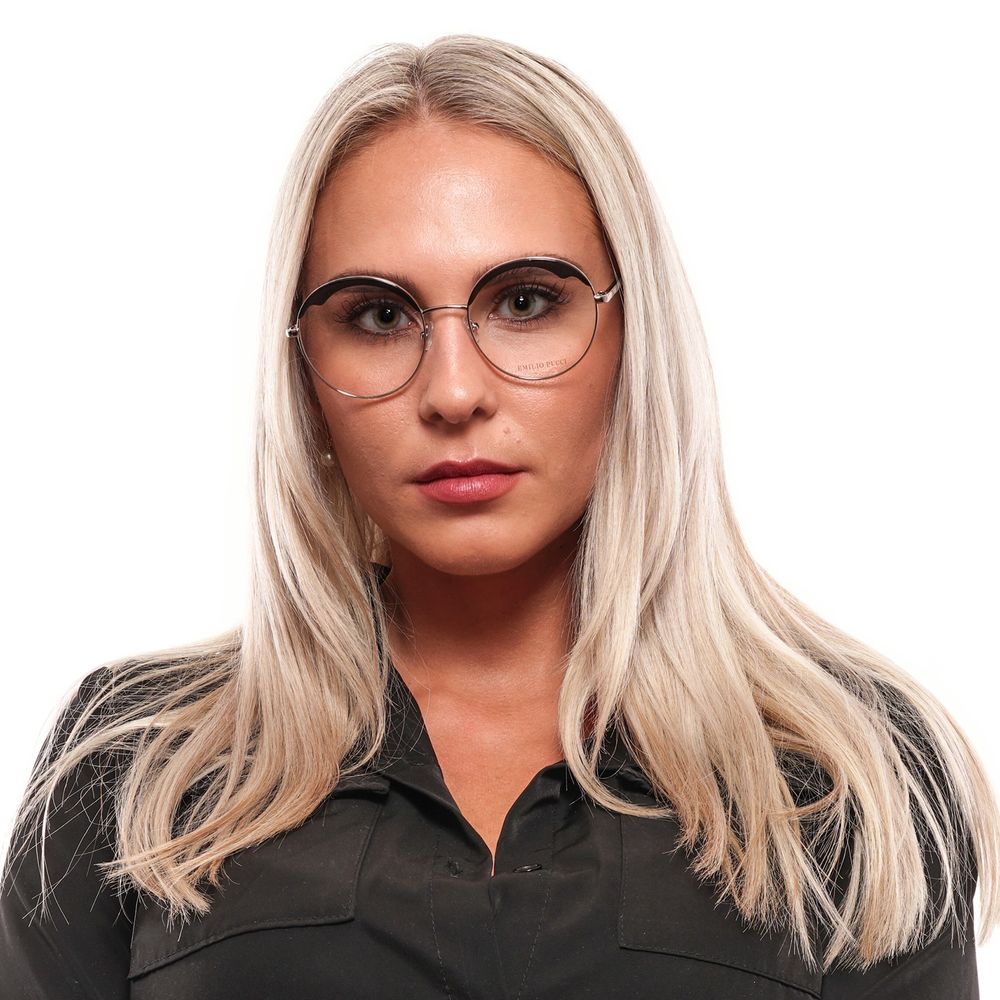 Eyeglasses Frames by Emilio Pucci for women in and black showcases a refined silhouette, detailed with a black coloured frame finish and a sophisticated full-frame frame design.