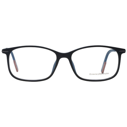 Eyeglasses Frames by Ermenegildo Zegna for men in titanium black features an refined silhouette, showcasing a sophisticated black coloured frame and refined full-frame frame design for a refined look.
