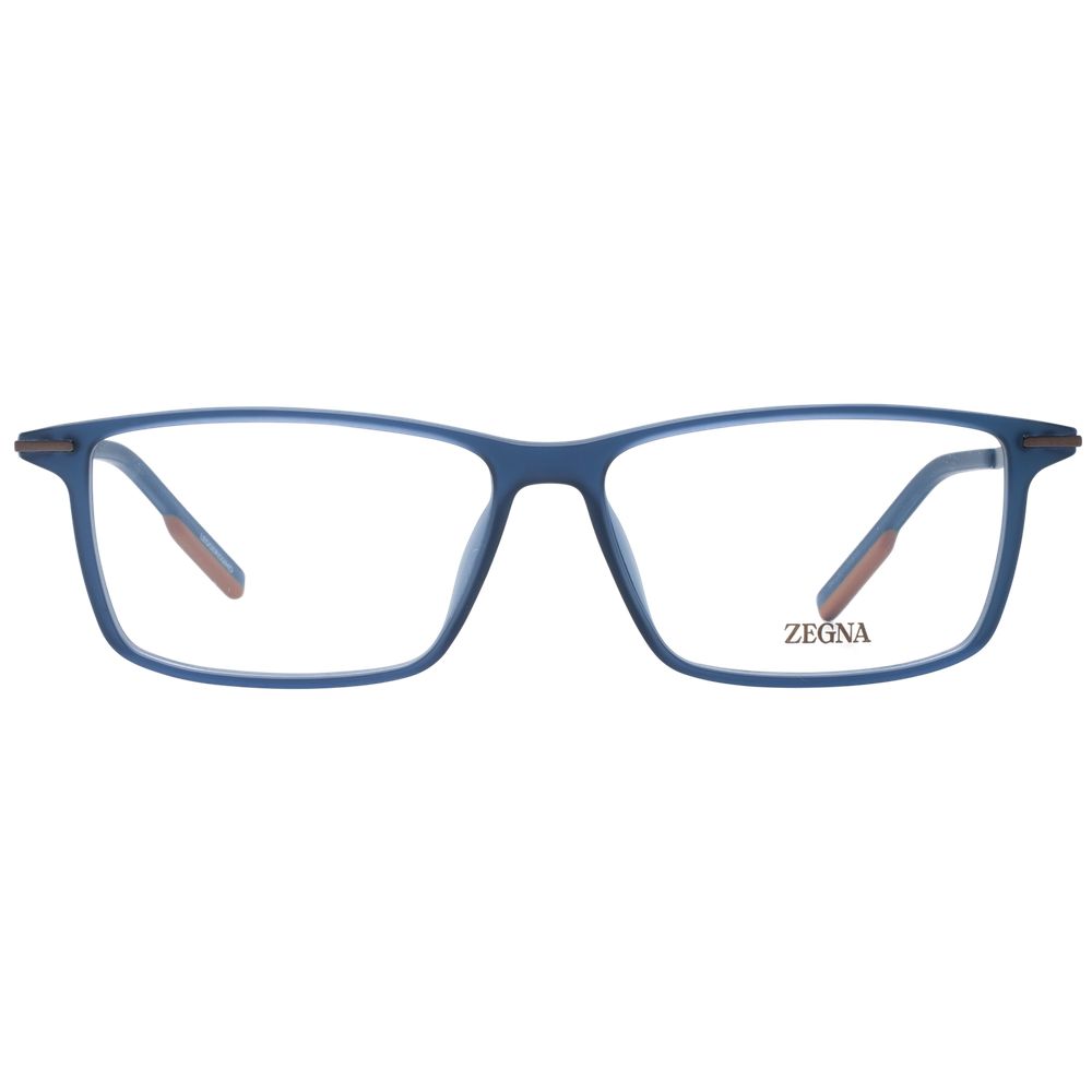 Eyeglasses Frames by Ermenegildo Zegna for men in plastic blue features an refined silhouette, showcasing the refined blue coloured frame and sophisticated full-frame frame design.