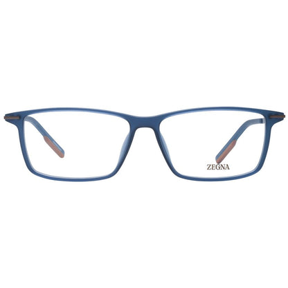Eyeglasses Frames by Ermenegildo Zegna for men in plastic blue features an refined silhouette, showcasing the refined blue coloured frame and sophisticated full-frame frame design.