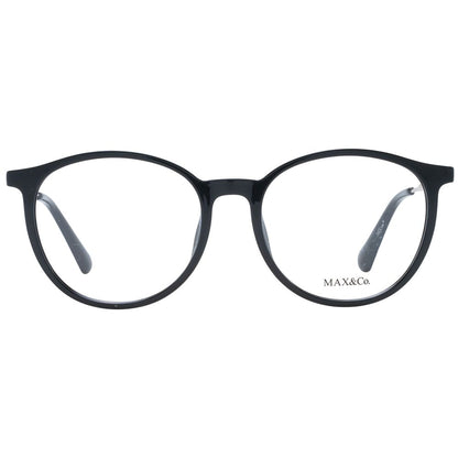 Eyeglasses Frames by Max & Co for women in plastic black features an refined silhouette, showcasing the refined black coloured frame and sophisticated full-frame frame design.