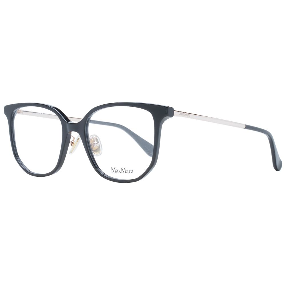 Eyeglasses Frames by Max Mara for women in plastic and black showcases a refined silhouette, detailed with a black coloured frame finish and a sophisticated full-frame frame design.