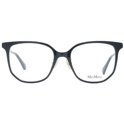 Eyeglasses Frames by Max Mara for women in plastic black showcases a refined full-frame frame design with a refined black coloured frame finish for a refined and sophisticated look.