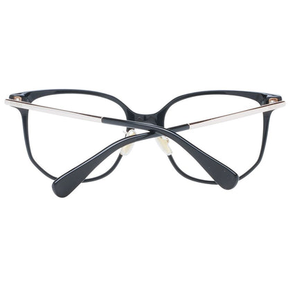 Eyeglasses Frames by Max Mara for women in plastic and black showcases an refined full-frame frame design featuring a sophisticated black coloured frame for an refined and refined aesthetic.