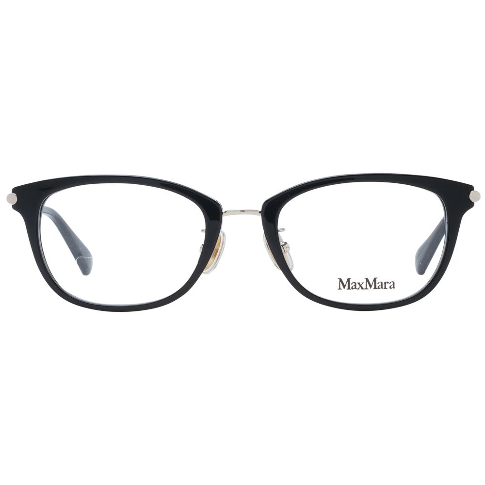 Eyeglasses Frames by Max Mara for women in plastic black features an refined silhouette, showcasing the refined black coloured frame and sophisticated full-frame frame design.