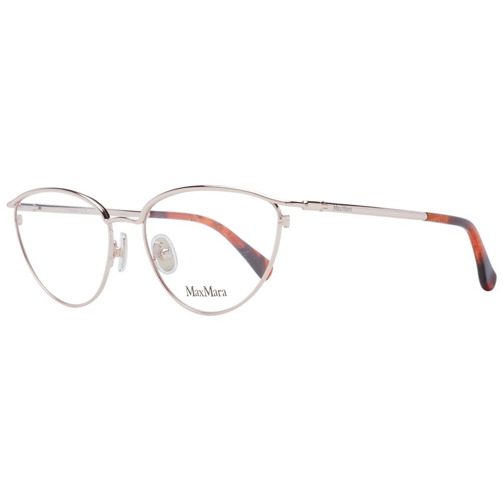 Eyeglasses Frames by Max Mara for women in metal rose-gold features an refined silhouette, showcasing the refined rose-gold coloured frame and sophisticated full-frame frame design.