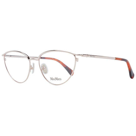 Eyeglasses Frames by Max Mara for women in metal rose-gold features an refined silhouette, showcasing the refined rose-gold coloured frame and sophisticated full-frame frame design.