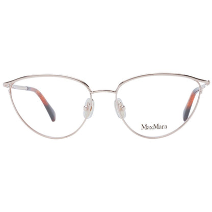 Eyeglasses Frames by Max Mara for women in metal rose-gold features an refined silhouette, showcasing a sophisticated rose-gold coloured frame and refined full-frame frame design for a refined look.