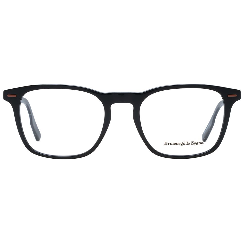 Eyeglasses Frames by Ermenegildo Zegna for men in plastic black showcases a refined full-frame frame design with a refined black coloured frame finish for a refined and sophisticated look.