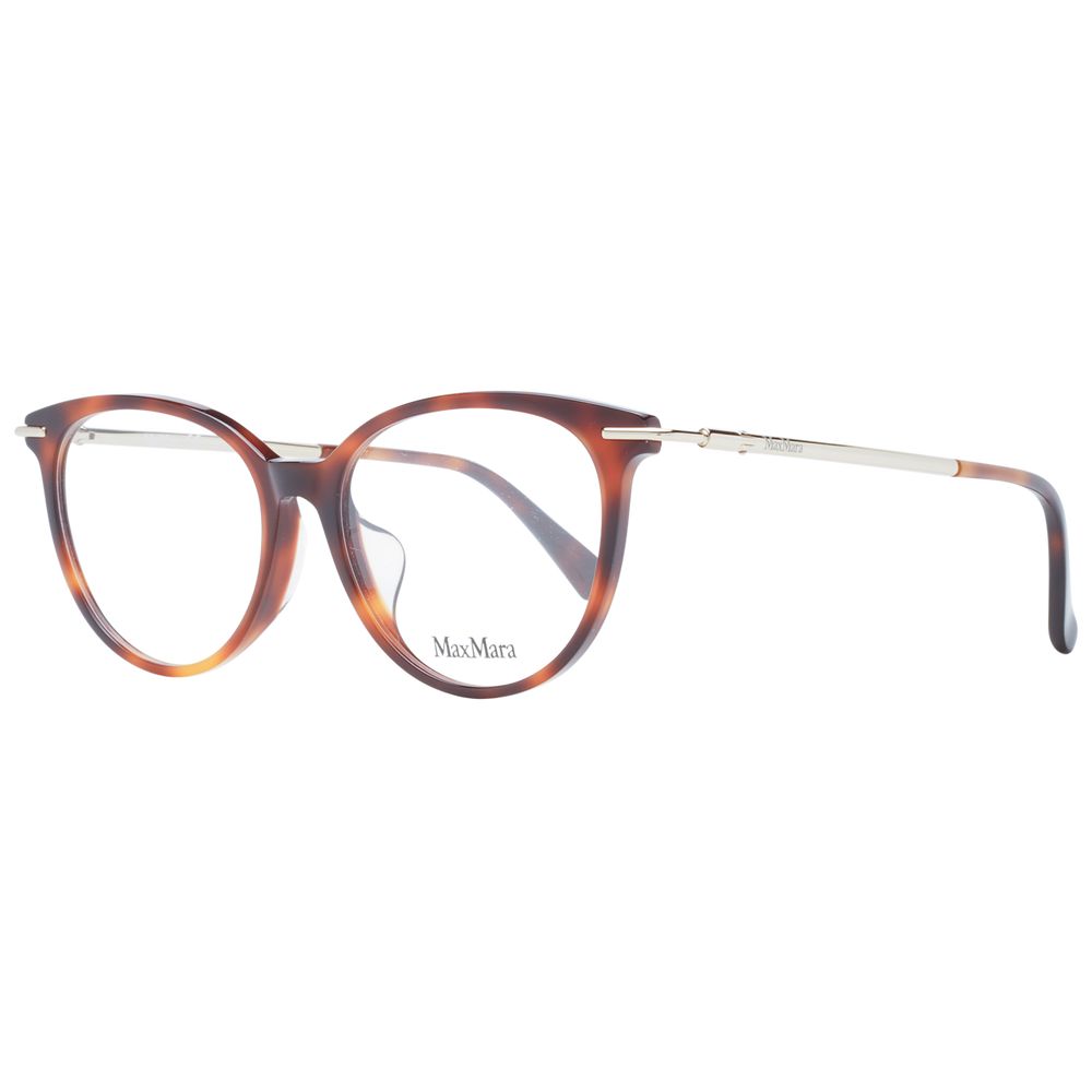 Eyeglasses Frames by Max Mara for women in plastic brown showcases a refined full-frame frame design with a refined brown coloured frame finish for a refined and sophisticated look.