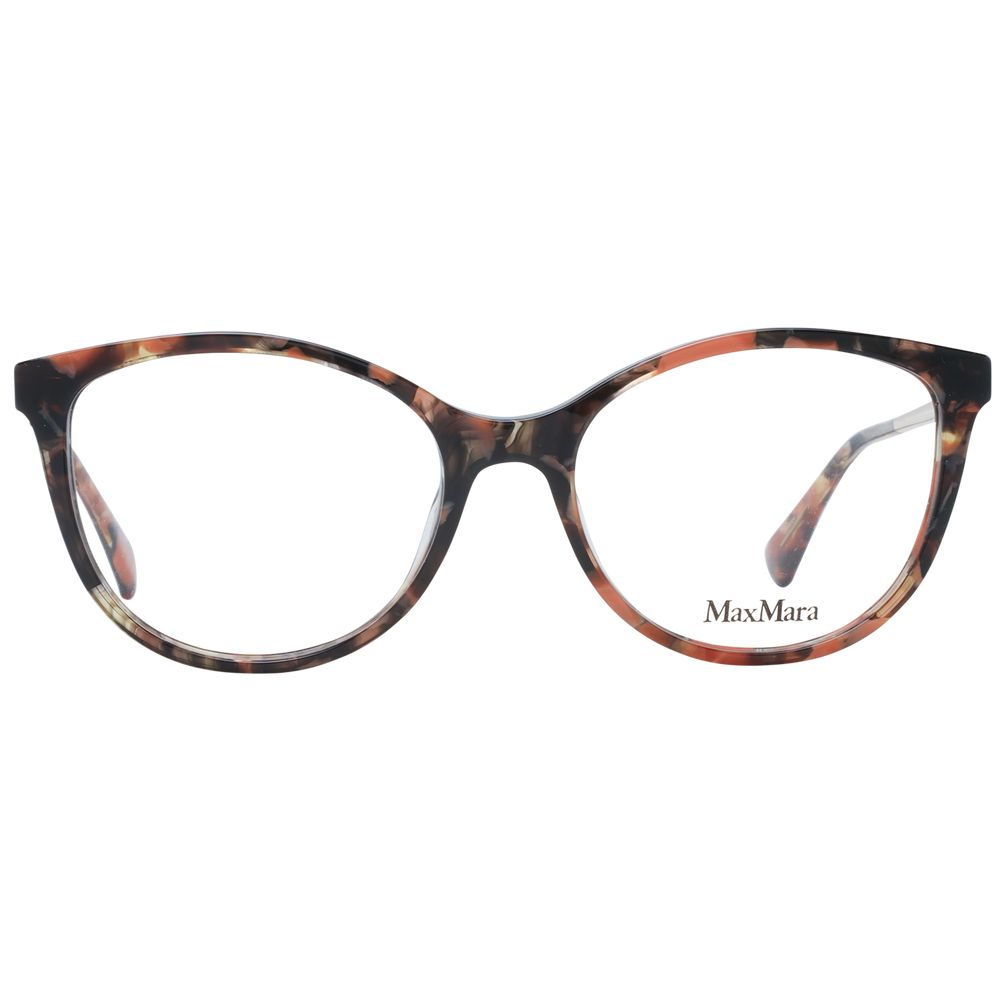 Eyeglasses Frames by Max Mara for women in plastic and brown showcases an refined full-frame frame design featuring a sophisticated brown coloured frame for an refined and refined aesthetic.