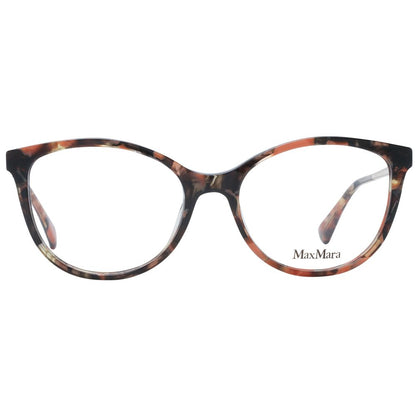 Eyeglasses Frames by Max Mara for women in plastic and brown showcases an refined full-frame frame design featuring a sophisticated brown coloured frame for an refined and refined aesthetic.