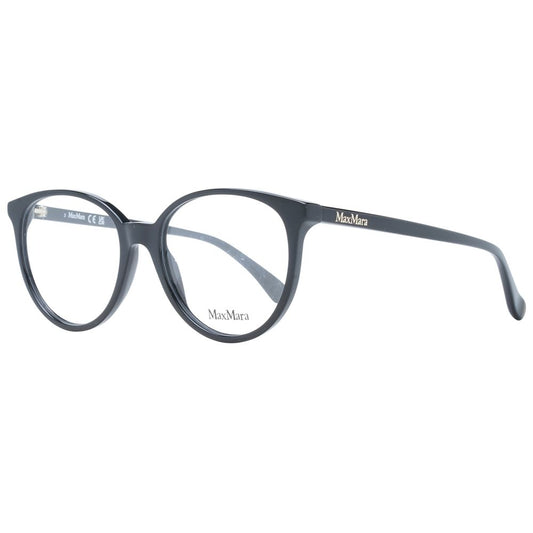 Eyeglasses Frames by Max Mara for women in plastic black features an refined silhouette, showcasing a sophisticated black coloured frame and refined full-frame frame design for a refined look.