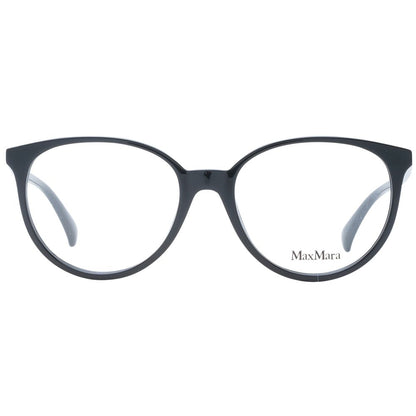 Eyeglasses Frames by Max Mara for women in plastic black features a refined silhouette, showcasing a refined black coloured frame and full-frame frame design for a sophisticated, premium look.