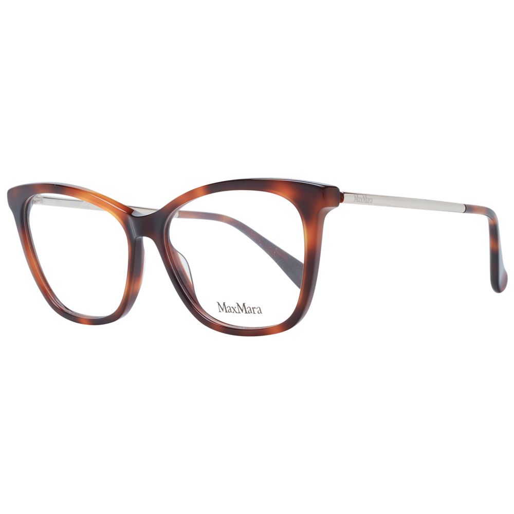 Eyeglasses Frames by Max Mara for women in plastic brown showcases a refined full-frame frame design with a refined brown coloured frame finish for a refined and sophisticated look.