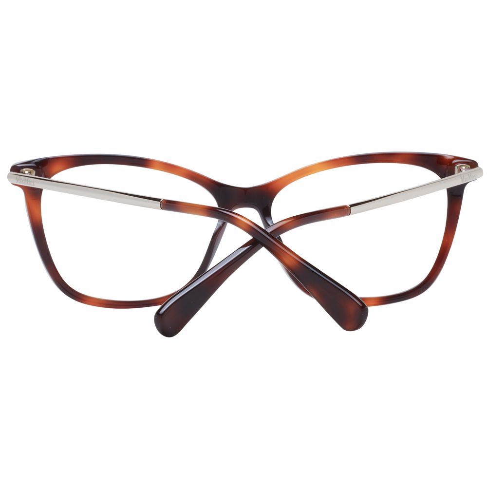 Eyeglasses Frames by Max Mara for women in plastic and brown showcases an refined full-frame frame design featuring a sophisticated brown coloured frame for an refined and refined aesthetic.